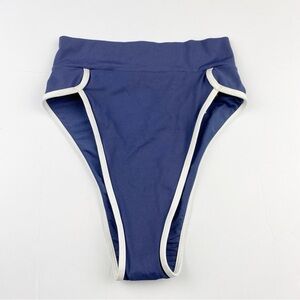 Aerie Offline Real Me High Cut Cheeky Bikini Bottom Blue Size XS NWT